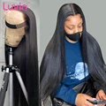 Luvin 30 40 дюймов HD прозрачные прямые 13x 6 кружевные передние человеческие волосы парики для черных женщин предварительно выщипанные бразильские 13x4 фронтальные парики - фото