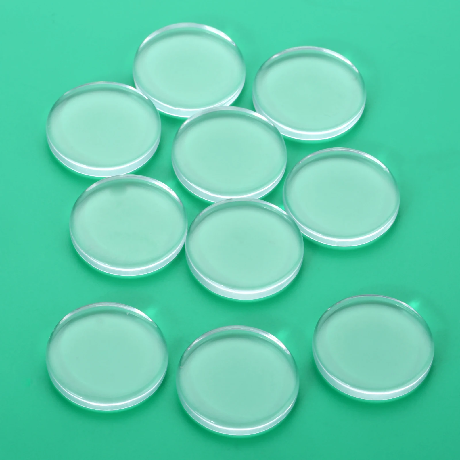 100/50/20/10/5pcs Transparent Glass Refrigerator Sticker Both Side Flat Round Clear Glass Cabochon Handmade Jewelry Accessories - Цвет: 25mm 10pcs