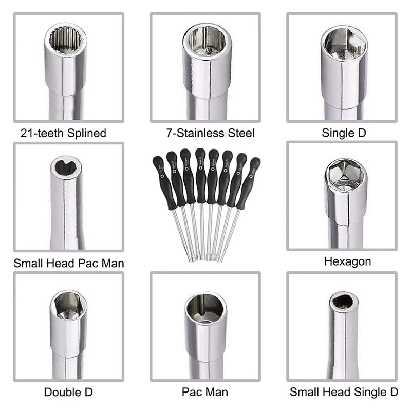 

HLZS-8 Pcs Carburetor Adjustment Tool Kit,With 1Pcs 13 Wire Cleaning Needles Tune-Up Tool Set for Common 2 Cycle Small Engine