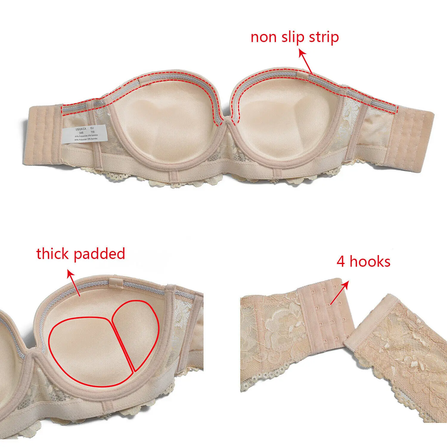 Женский кружевной бюстгальтер с чашками пуш-ап размеры 30 32 34 36 38 40 42 44 A B C D DD E |