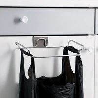stainless steel door hook garbage bags holder hanger cupboard stand support storage rack kitchen accessories kitchen trash bag
