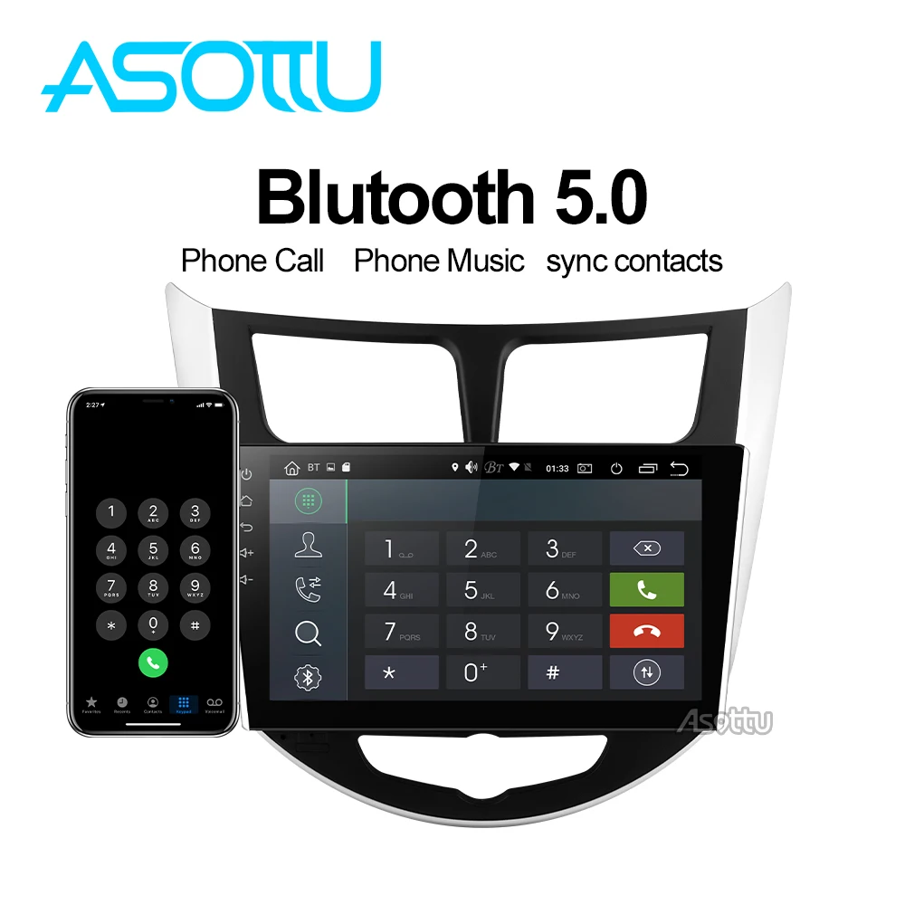Автомобильный dvd плеер Asottu HY602 Android 9 0 PX6 для Hyundai Solaris 1 Verna Accent 2010 2016 головное