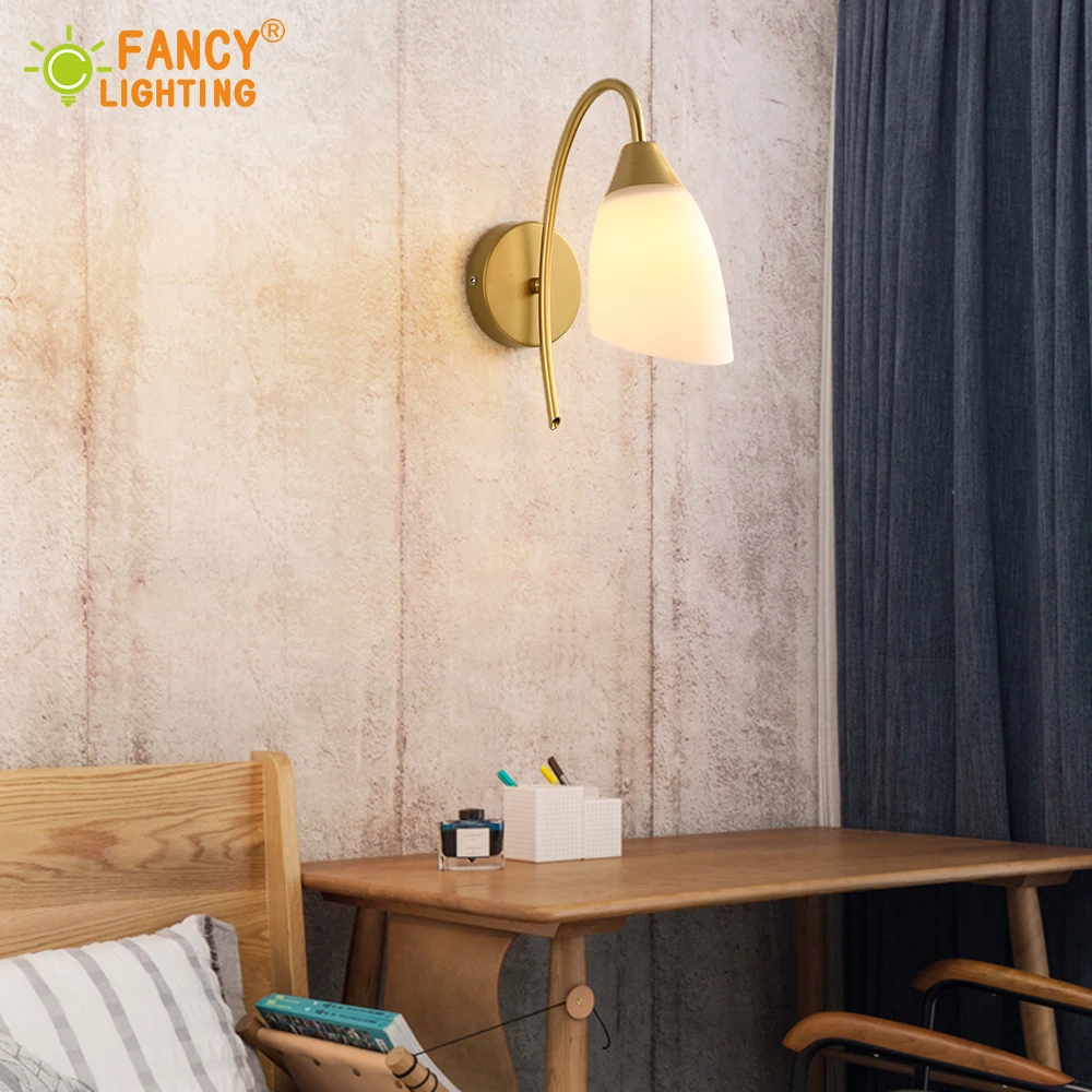 (Бесплатный источник света E27) скандинавский светодиодный настенный светильник