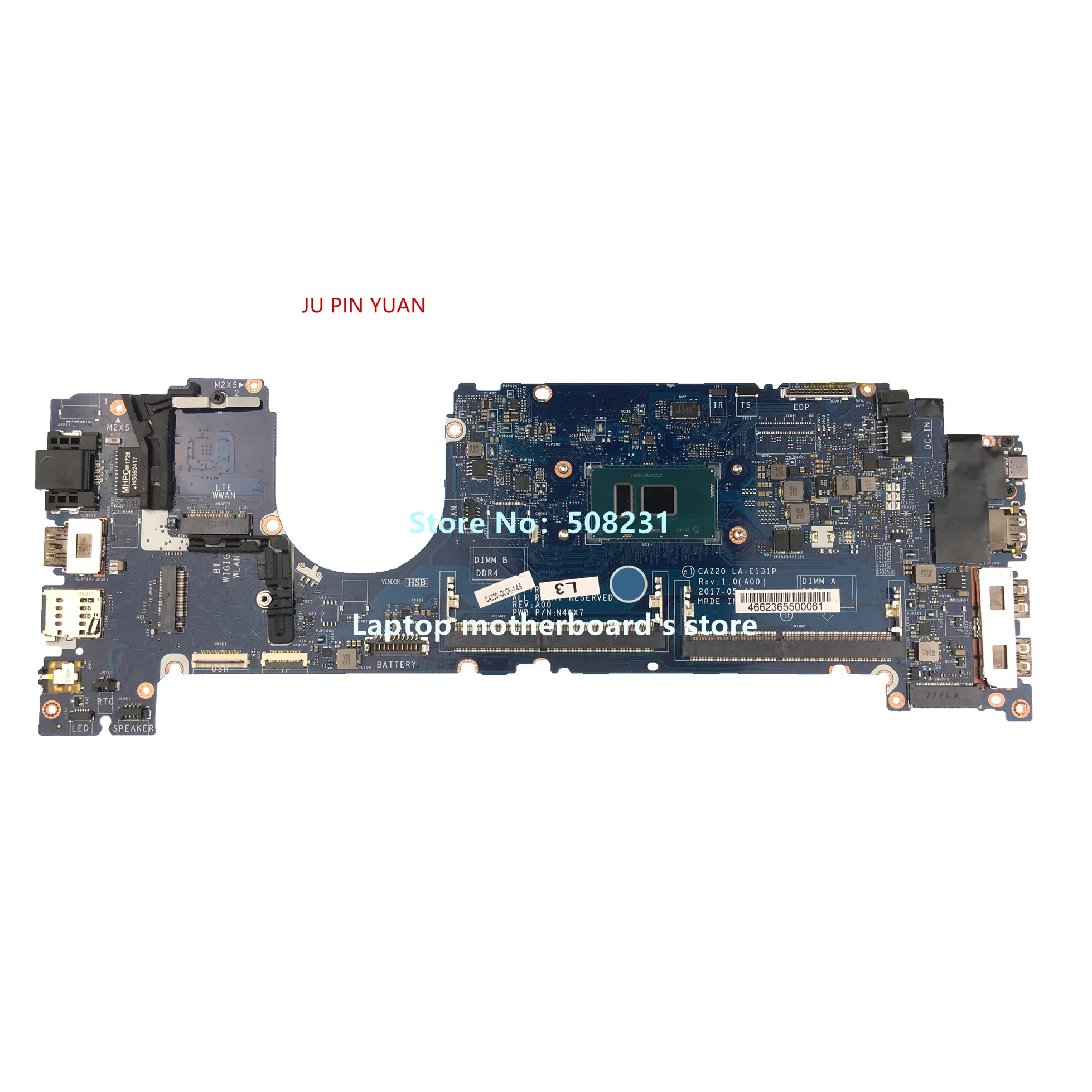 

For Dell Latitude 7480 E7480 Laptop Motherboard CN-0FFTYF 0FFTYF FFTYF CAZ20 LA-E131P With I7-6600U CPU DDR4 100% Full Tested