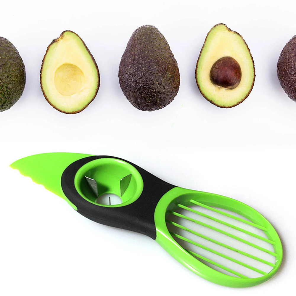 

3 In 1 Avocado Cutter Slicer Plastic Shea Corer Separator Peeler Fruit Splitter Multifunctional Tool kitchen gadgets accessories