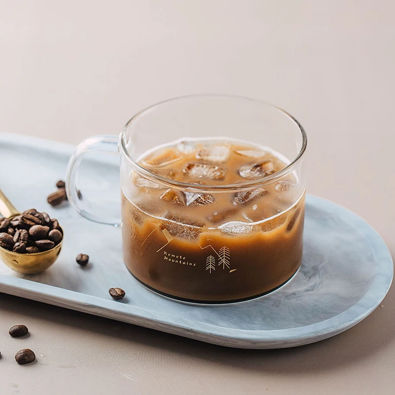 

500ml Glass Glass Cup Transparent Beer Water Cup Mug Milk Coffee Breakfast Cup With Handle Couple Mug Juice Cold Brinkware Beer