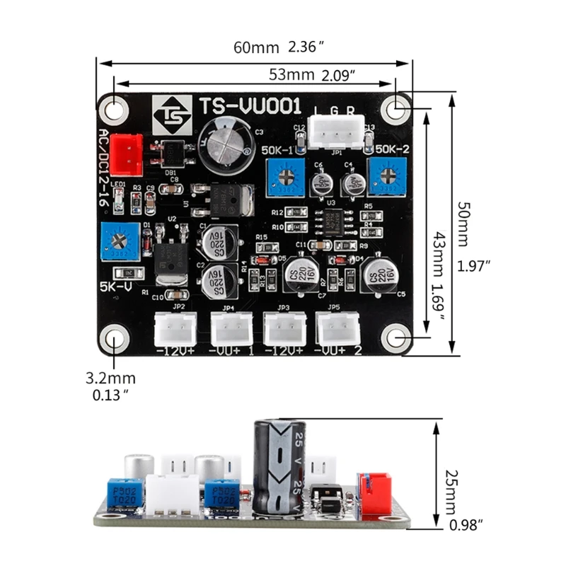 

1set VU Meter TN-90A Power Amplifier Panel Audios Level DB Meter with Driver Board, BackLit,TS-DB90A-2Q 960uA