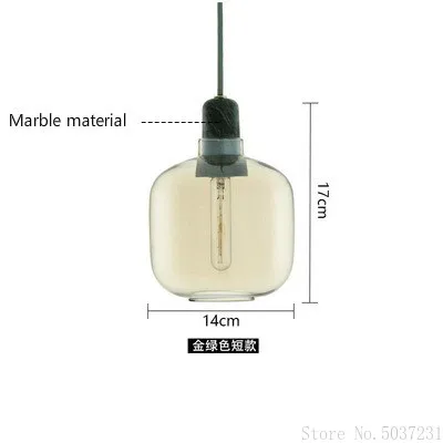 Dinamarca lámparas colgantes Retro lámpara colgante con vitral de colores de sala comedor de mármol colgante luz lámpara Industrial de lujo