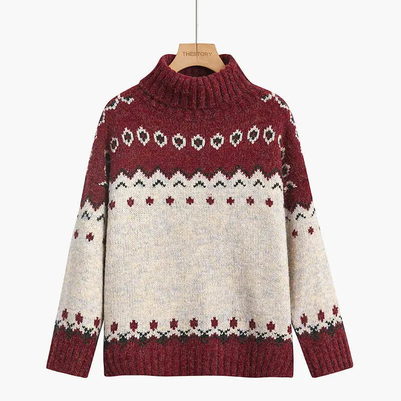 

Winter Autumn Pullover Thick Sweater Women Knitted Ribbed Pullover Sweater Long Sleeve Turtleneck Slim Jumper Soft Warm Femme
