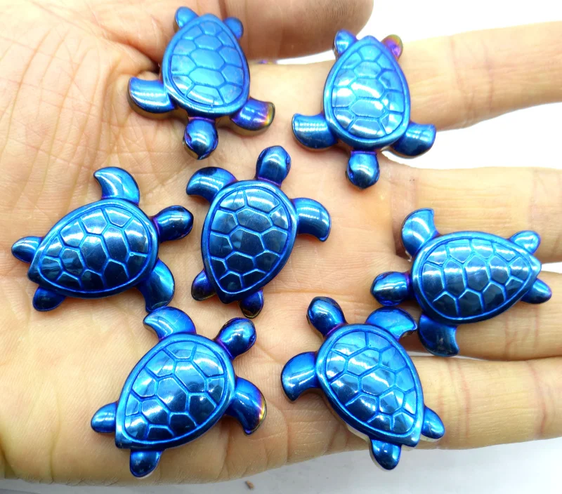 Натуральный кварц хрусталь титана гематит ручная резка подвеска в виде черепахи