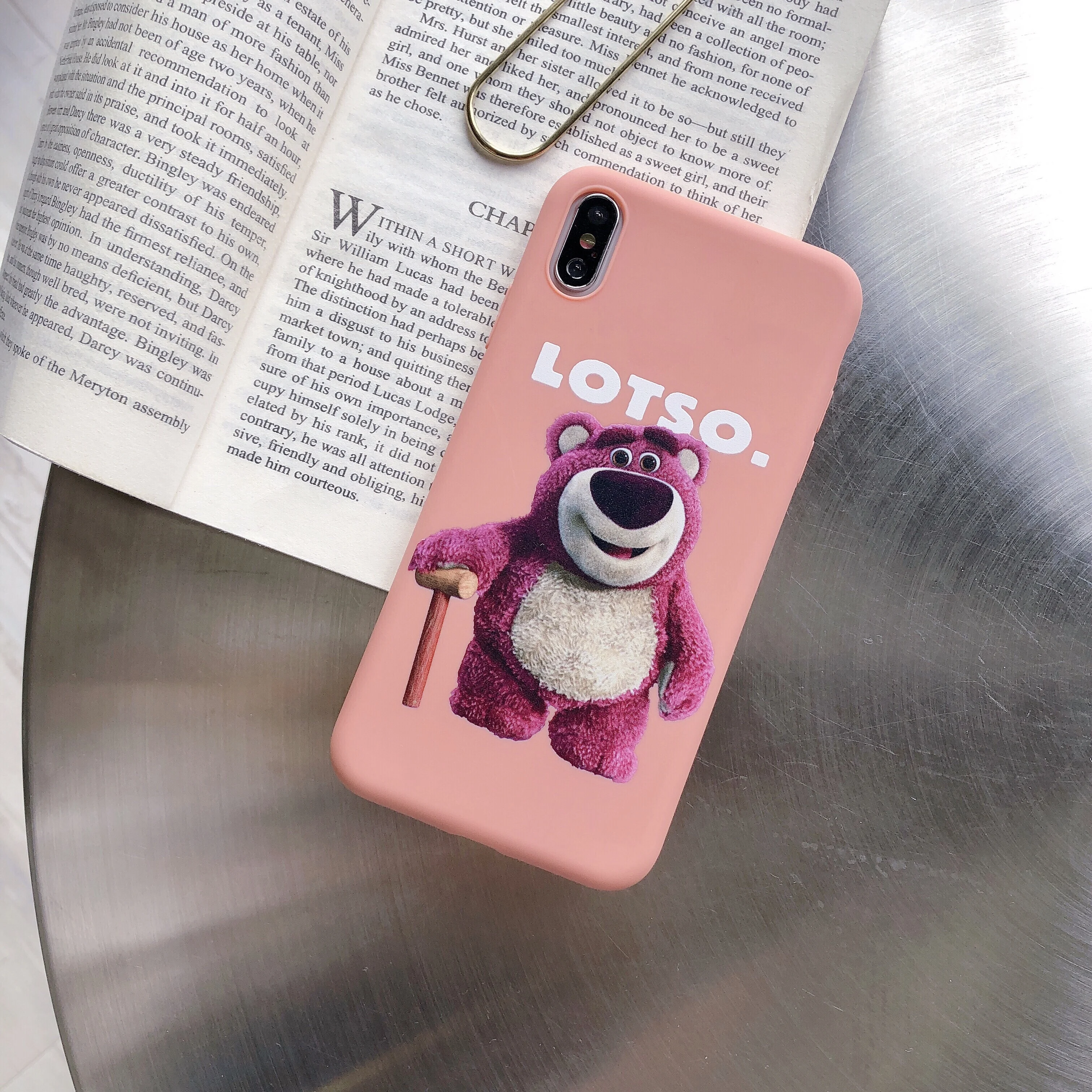 Матовый чехол с медведем для iPhone 6 7 8 Plus розовый силиконовый защитный телефона 6S XR