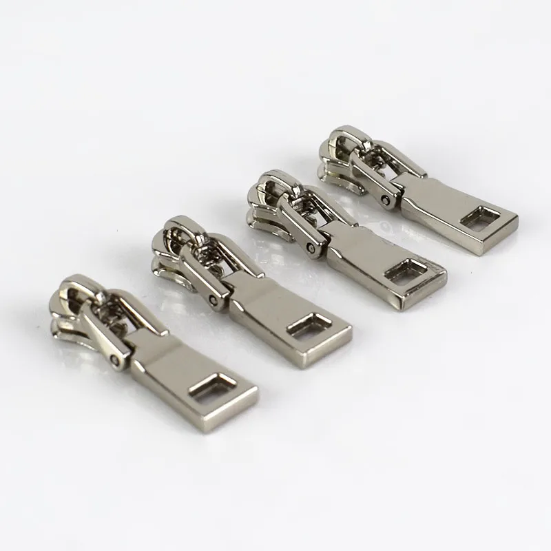 No3silver 5 шт., модные ползунки на молнии 3#5# для металлических курток на молнии, комплект для ремонта одежды, комплект для ремонта на молнии с головкой, набор для самостоятельного шитья сумок, аксессуары для шитья - Цвет: No3silver