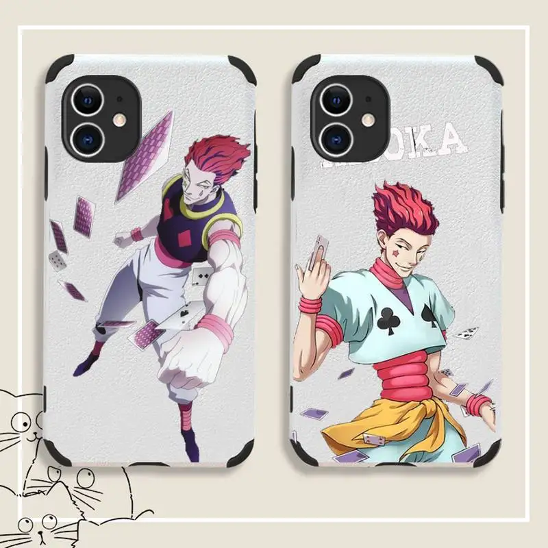 

Hunter X hunter Anime Phone Case Lambskin Leather For iphone 12 11 8 7 6 XR X XS PLUS MINI PLUS PRO MAX Shockproof