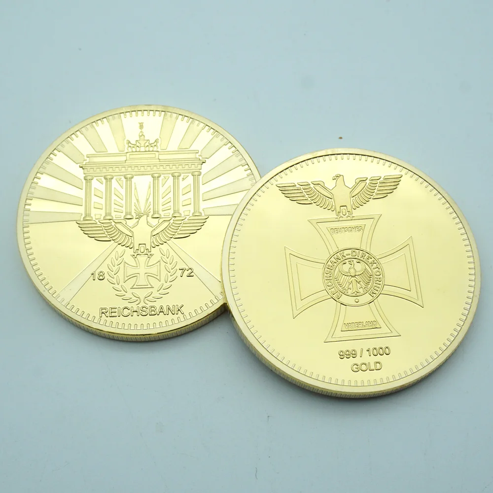 Немецкая памятная монета Deutsche Cross Eagle 24k Gold 1972 немецкая и морская солдатика