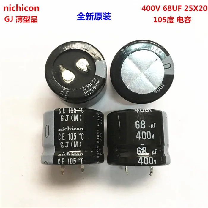2 шт/10 шт 68 мкФ 400v Nichicon GJ 25x20 мм 400V68uF оснастки PSU конденсатор|Конденсаторы| |