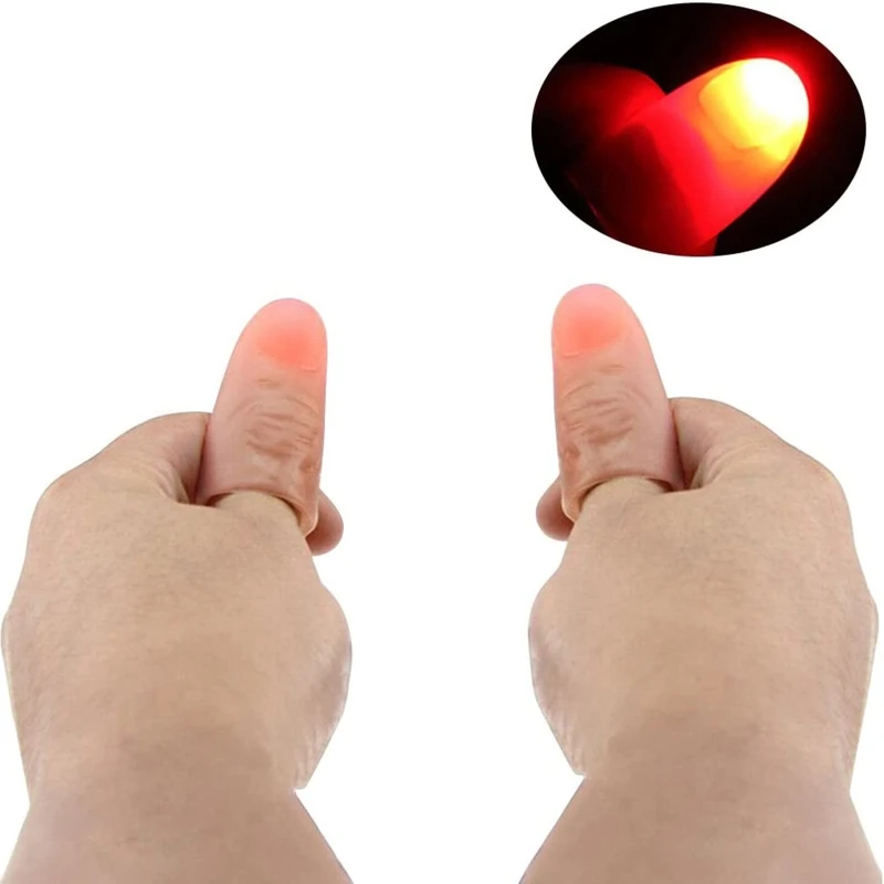 

1 Pair LED Finger Lamp Glowing Magic Thumbs Tip Light Luminous Finger Light