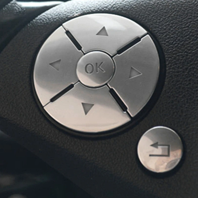 Автомобильный интерьер кнопка переключения руля накладка наклейка для Mercedes Benz C E