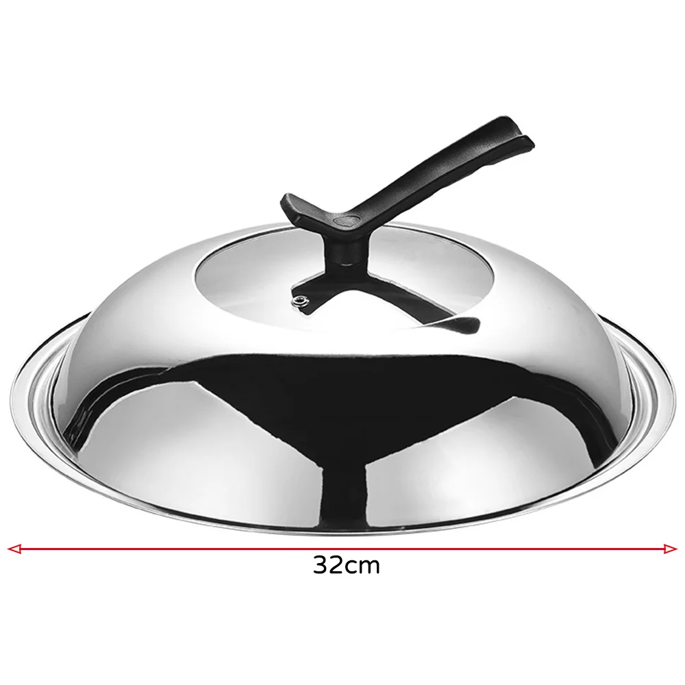 

1pc Saucepan Lid Stainless Steel Visible Frying Pans Steam Vent And Easy View