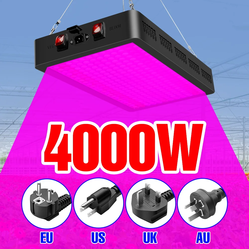 

LED Phyto Lamp Full Spectrum Growth Light US Plug Hydroponic Plant Grow Light Indoor Greenhouse Flower Seeds Grow Bulb SMD3030