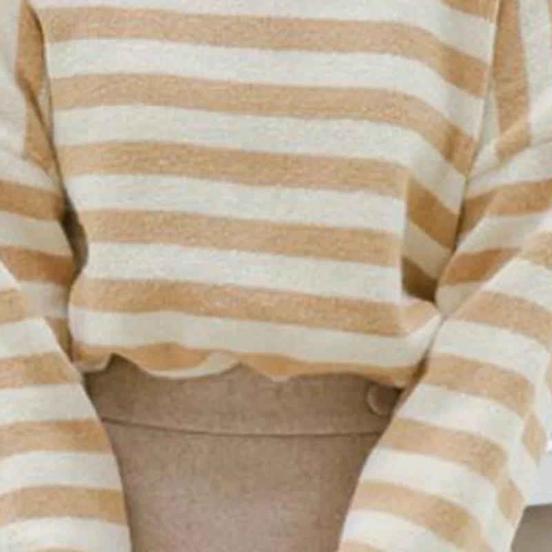 Женский свободный свитер с длинными рукавами в полоску зимний джемпер