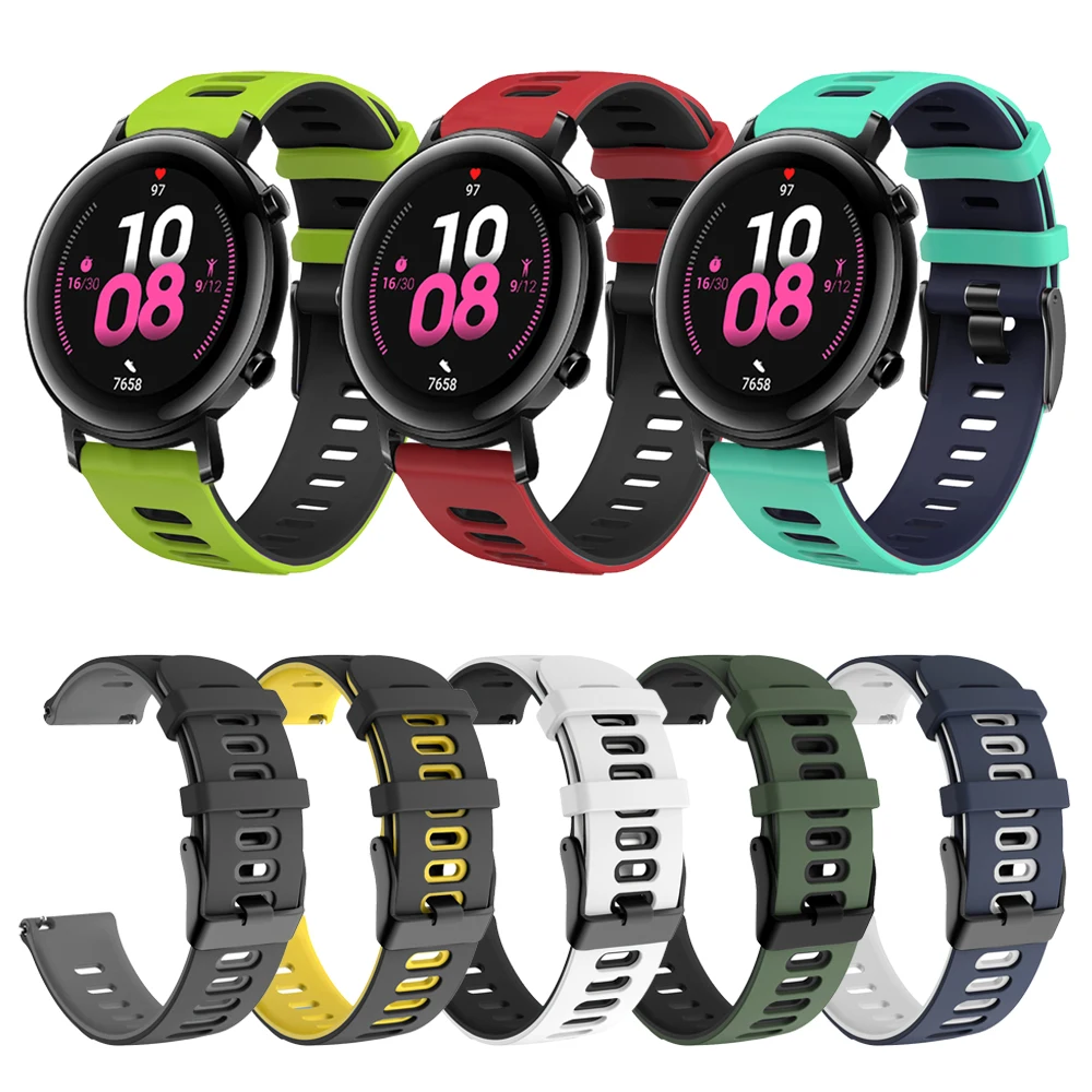 

High quality Hit color silicone Strap For HUAWEI WATCH GT 2 42mm Band Wristband GT2 42 Classic/Sport Edition Bracelet Watchband