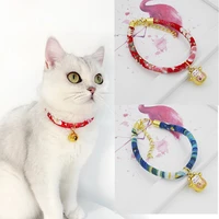 super cute cat collars japanese style shiba inu pet collars dog cat collar with bell cat accessories cat pendant necklace