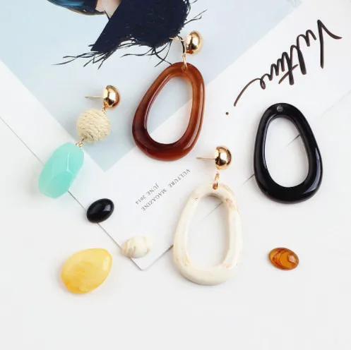 6 шт. акриловые серьги-подвески овальной формы | Украшения и аксессуары