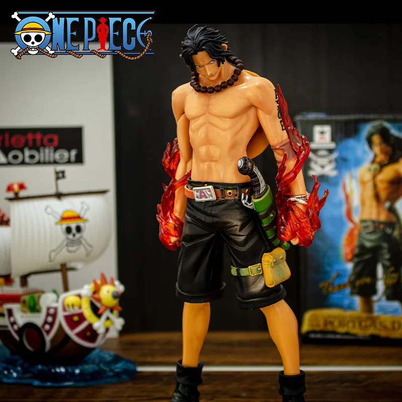 

26cm One Piece Anime Figure Fire Fist Ace Action Figures Statue Figurine Collectible Model Decoration Toy Christmas Gift Manga