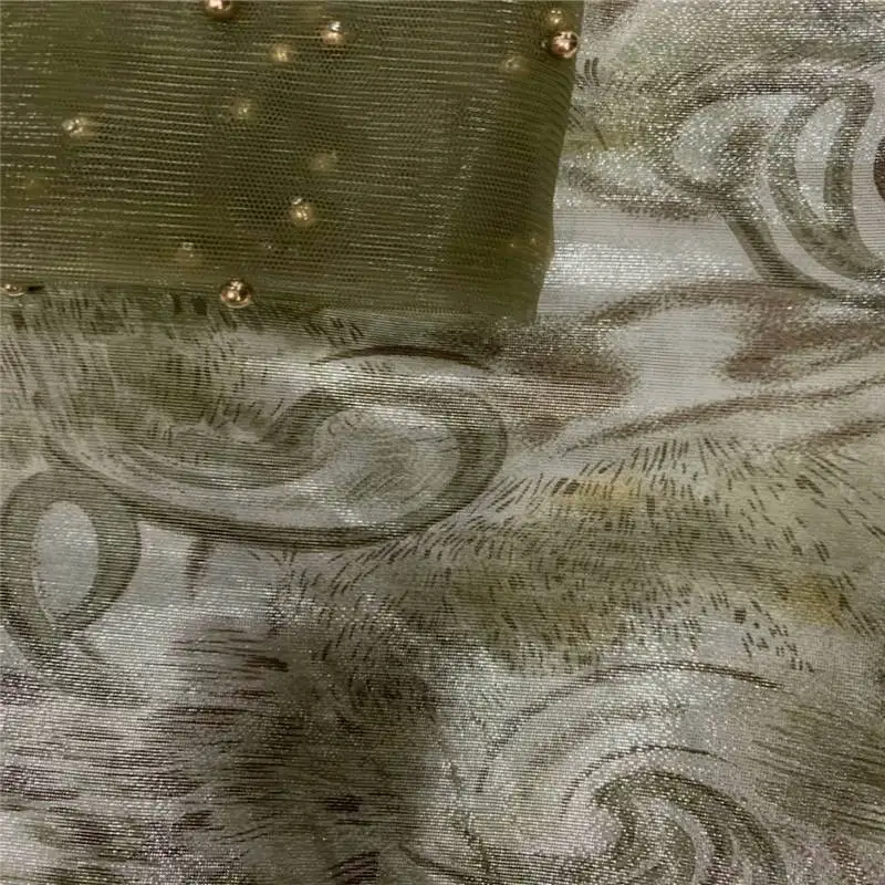 2020 Высококачественная африканская металлическая Шелковая Ткань 5 ярдов и 2 Tissu