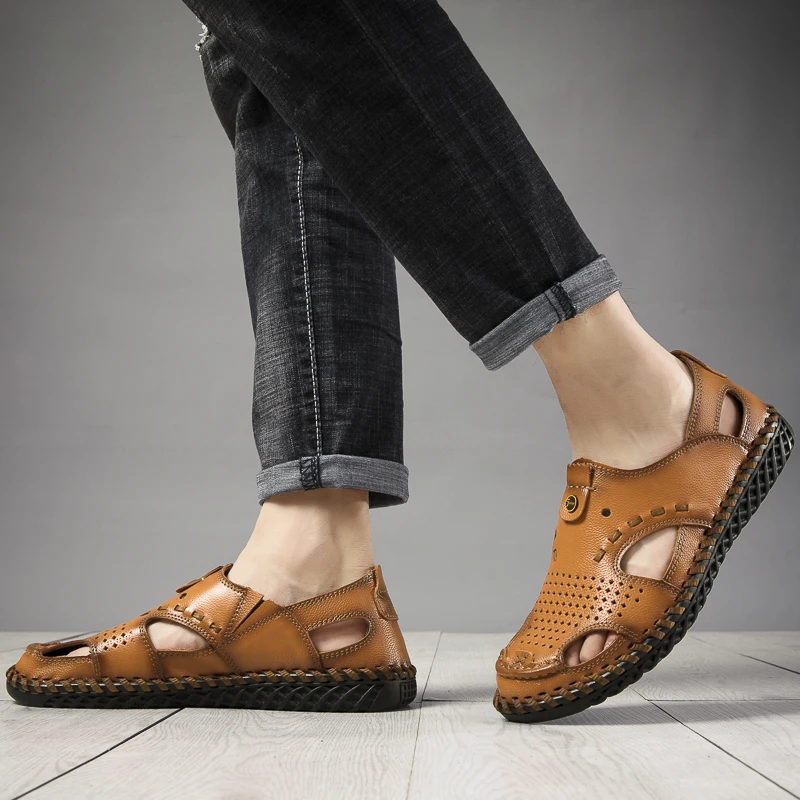 

fish for man casual leather platform beach roman male sandal men sandals hombre slippers sport women fashion slipper summer