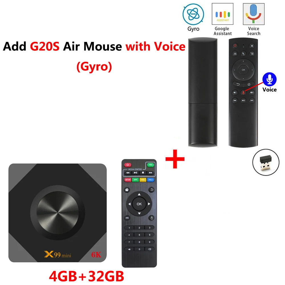 4GB 32GB add G20S X99 Мини Смарт ТВ приставка Android 9,0 4 Гб ОЗУ 32 Гб 64 Гб ПЗУ 2,4G 5G Wifi ТВ приставка Allwinner H6 четырехъядерный H.265 6K HD медиаплеер - Цвет: 4GB 32GB add G20S