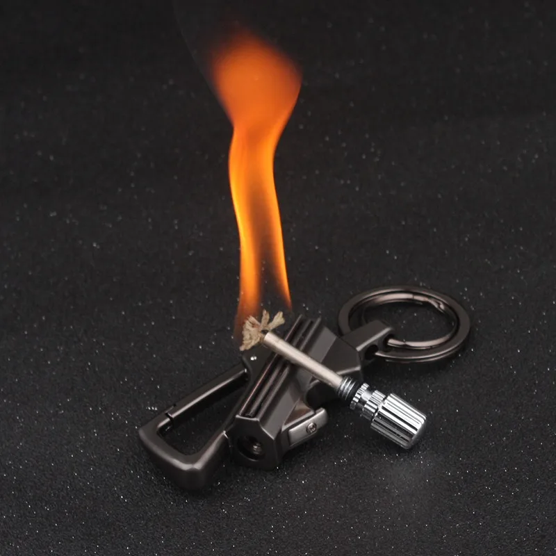 

Matches Kerosene Lighter Multi-Function Key Ring Outdoor Waterproof Portable Metal Keychain Petrol Lighters Band Bottle Opener