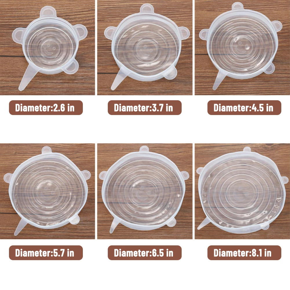 

12pcs Kitchen Accessories Gadgets Silicone Food Lid Dishwasher Universal Lid Silicone Bowl Pot Lid Silicone Cover Eco-friendly