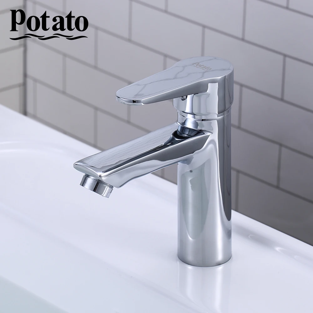 

Modern Chrome Bathroom Mixer Wash Basin Faucet Single Handle Single Hole Elegant Crane Tap p10271