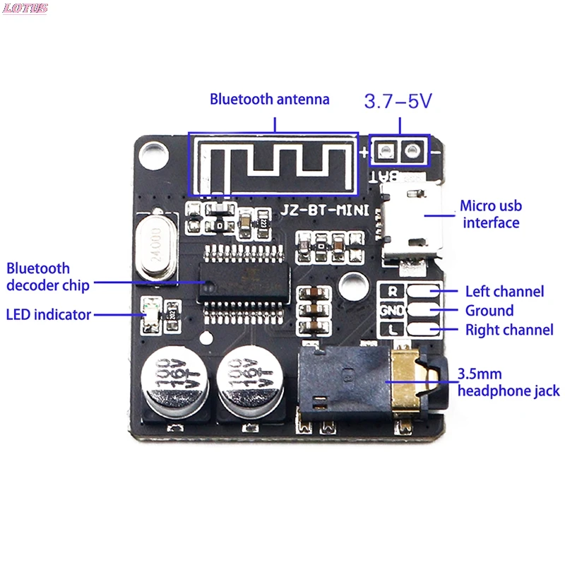 

Bluetooth Audio Receiver Board Bluetooth 4.1 5.0 MP3 Lossless Decoder Board Wireless Stereo Music Module Hotslae