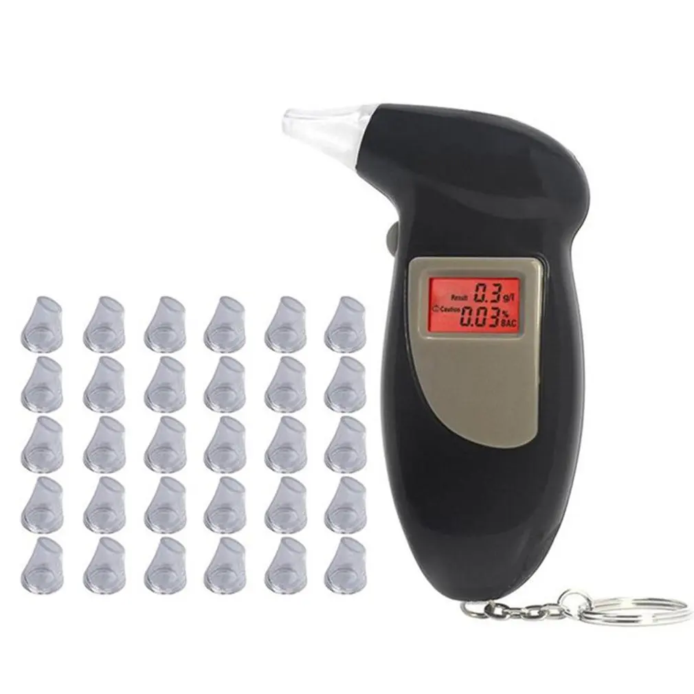 

Handheld Backlight Digital Alcohol Tester With 30/10 Pcs Mouthpieces Digital Alcohol Tester Breathalyzer Analyzer Detector