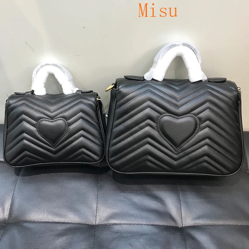 

Classic double g wavy postman bag Marmont Love Chain Bag Mini Leather cross arm portable GG women's bag