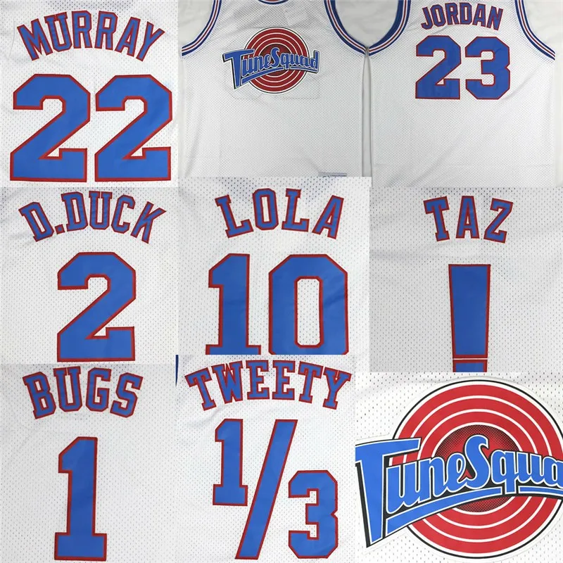 

Movie Cosplay Costumes Space-jam Tune-squad #23 #1 Bugs #10 Lola #22 Murray Bunny Basketball Jersey Stitched Number Shirt Men