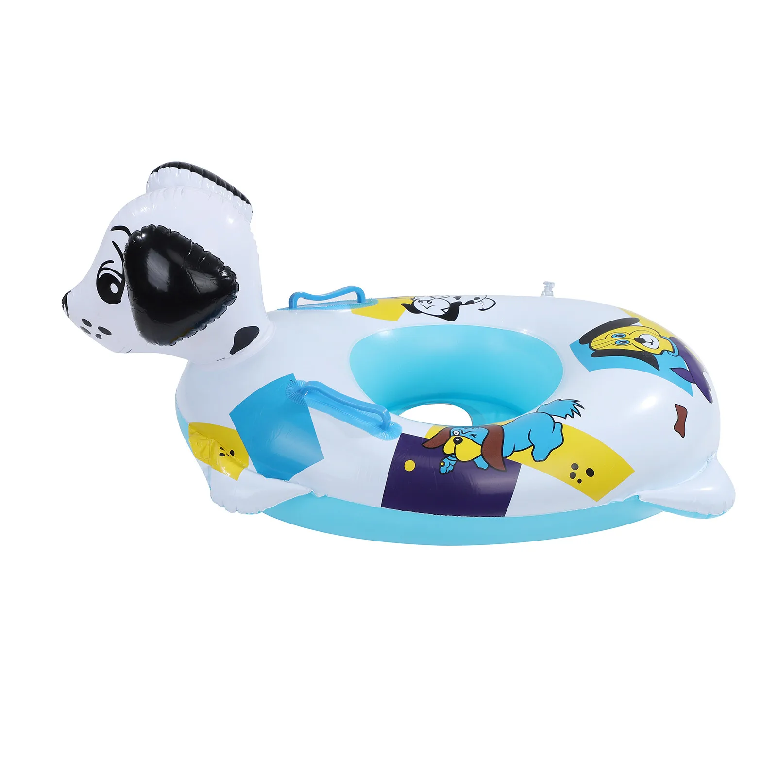 

Baby Pool Floats Kids Water Float Ring Inflatable Boat Handle Swimming Ring Kawaii Cartoon Dalmatian Dog Summer Beach Toyss