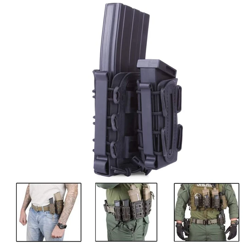 Tactical Fast Magazine Pouch for M4 5.56/7.62/9mm Mag Box Quick Release Soft Shell Mag TPR Holster Case Hunting Paintball Gear