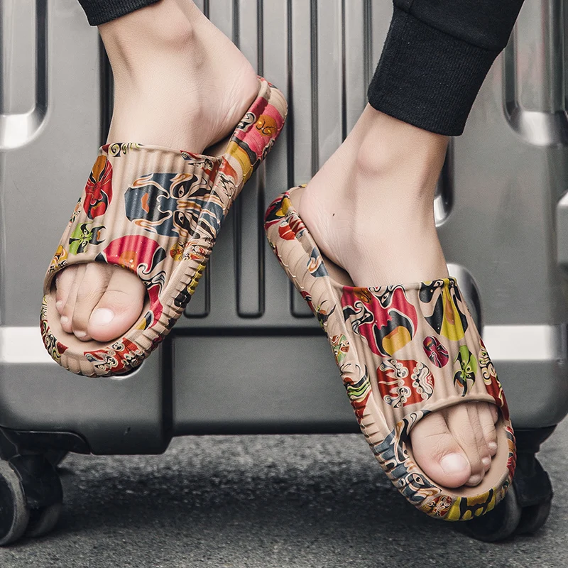 Мужские пляжные тапочки простые женские домашние Нескользящие сандалии и тапки