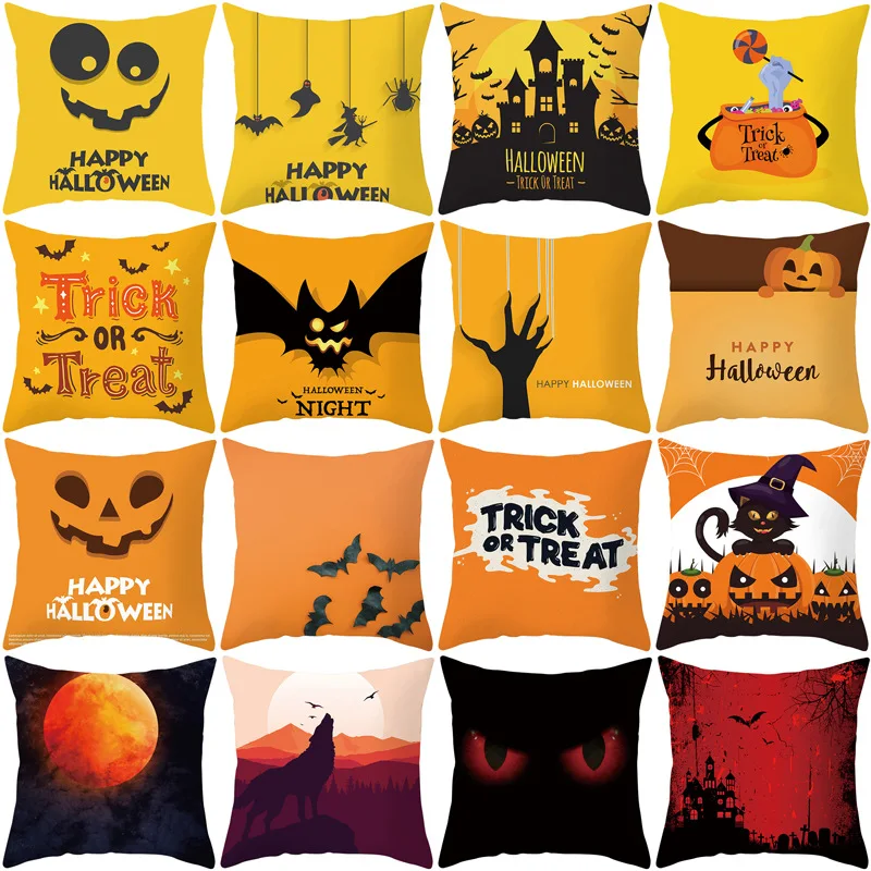 Household Goods Europe and The United States Halloween Printing Sofa Pillow Cushion Pillowcase Wholesale