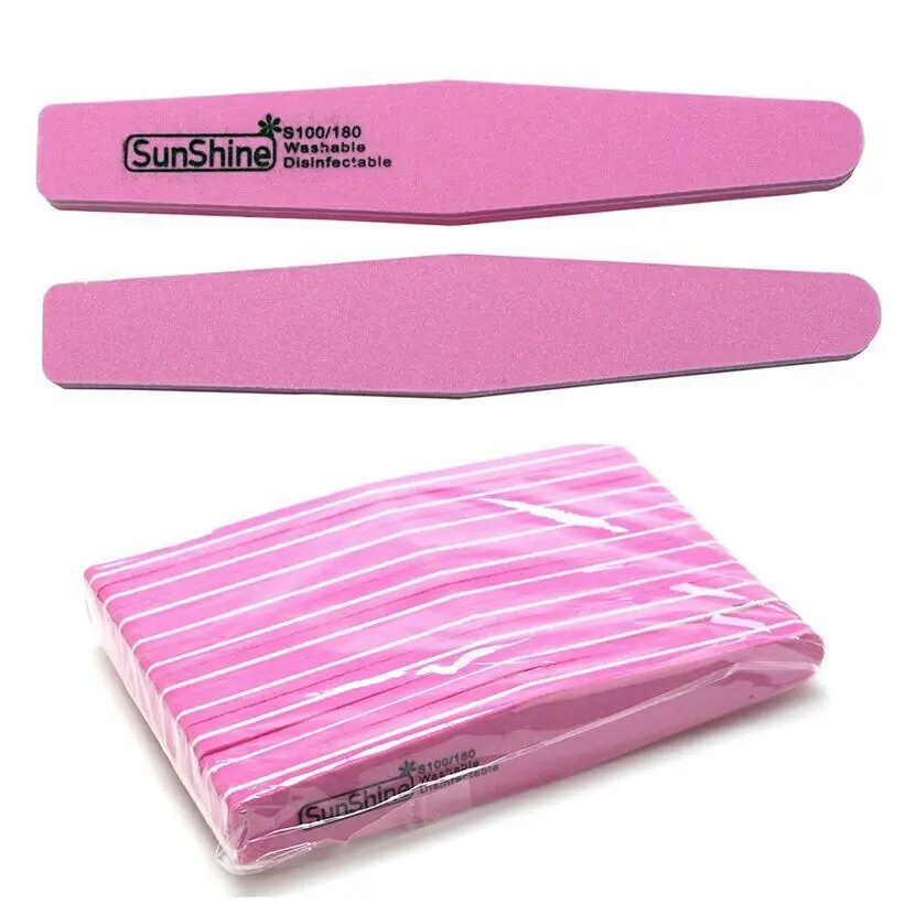 

3PCs Professional Nail File Buffer Double Side Washable Nail Sanding Block 100/180 Trimmer Lime for Manicure in Summer Fashion