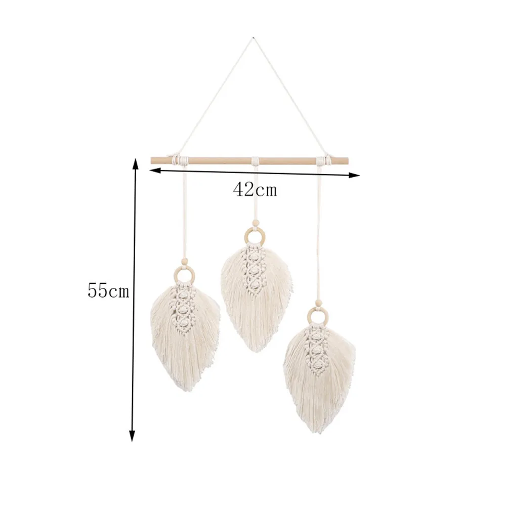 

6 Colors Macrame Leaves Wall Hanging Tapestry Cotton Handwoven Tapestry For Bedroom Wall Home Nordic Boho Decor Christmas Gift