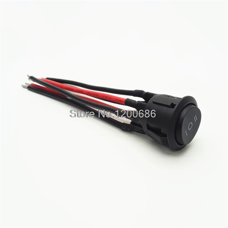 

10CM 18AWG KCD1 welding harness 23mm DPDT round 6pins on-off-on rocker switch wired WIRE HARNESS