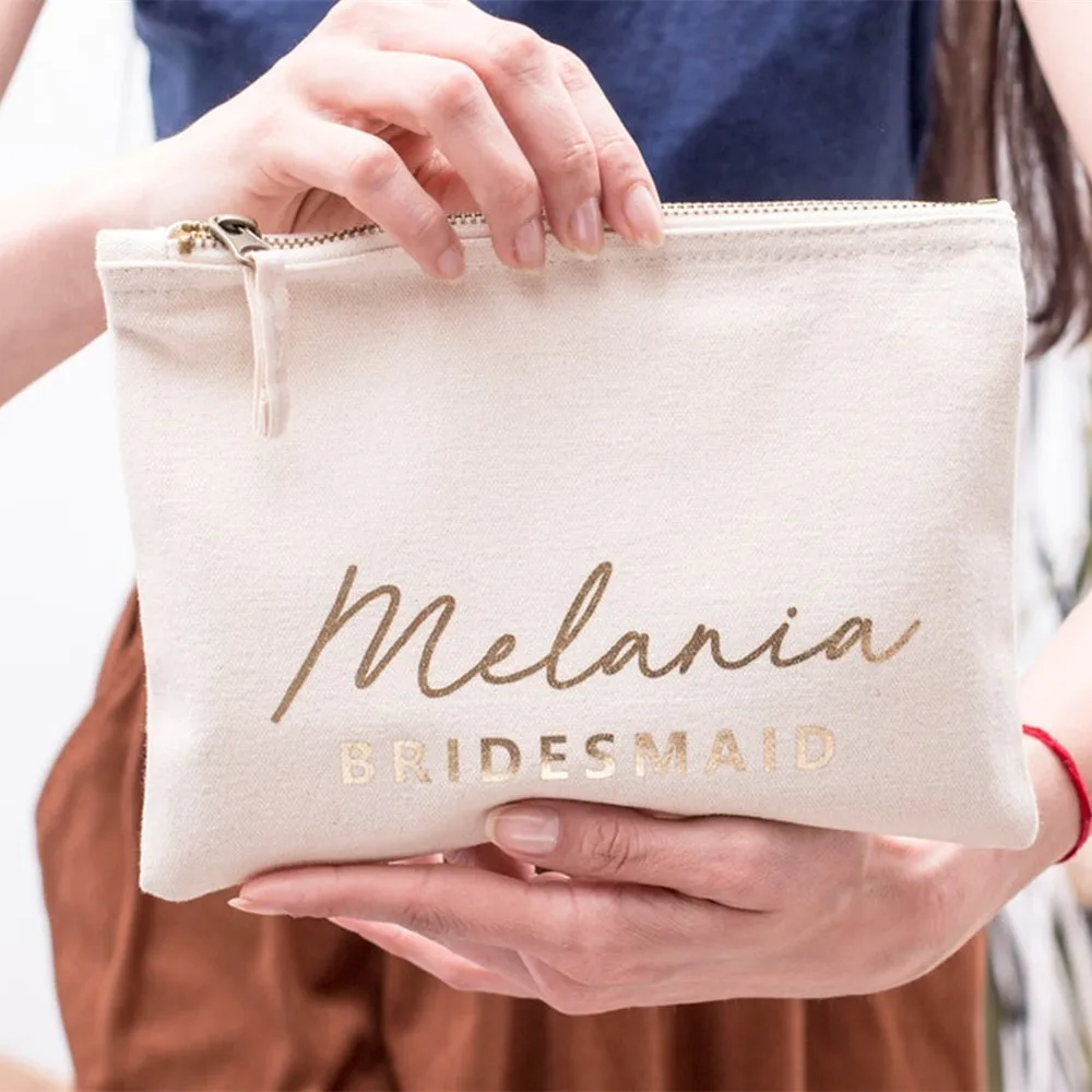 Индивидуальная косметичка для макияжа с монограммой курсивный скрипт