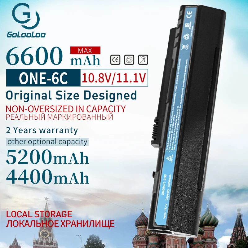 Аккумулятор 10 8 В для ноутбуков Acer Aspire ONE ZG5 KAV10 KAV60 D250 AOD250 UM08B73 71 72 74 A150 Pro 6 ячеек
