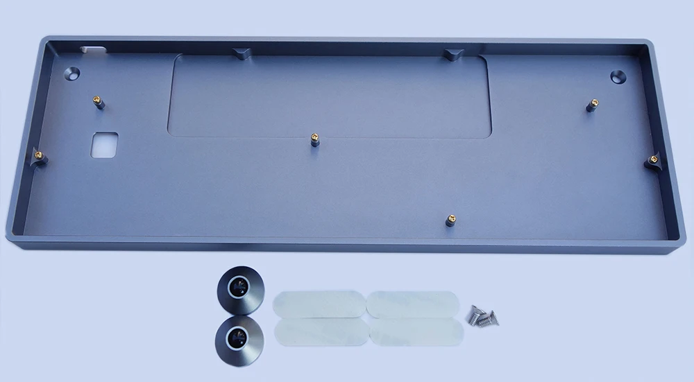 Gray NPKC низкопрофильный CNC Анодированный Алюминиевый чехол с отсеком для батареи для 60% механическая клавиатура DIY подходит GH60 A60 XD60 XD64 Poker2 и т. Д - Цвет: Gray