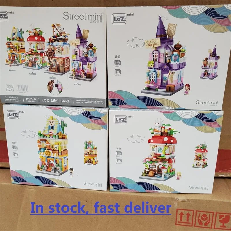LOZ блоки мультфильм уличный магазин Строительные кирпичи для детей Игрушка Дети
