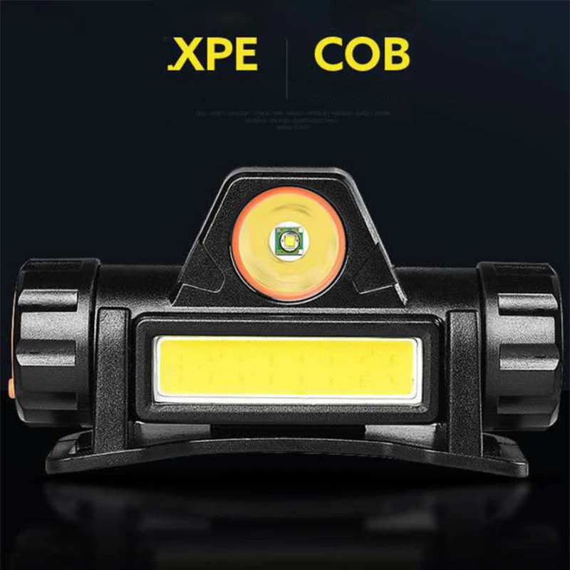 USB Rechargeable Headlamp Magnet Work Light Head Torch Built-in 18650 Battery Flashlight Linterna Led De Frente | Лампы и освещение